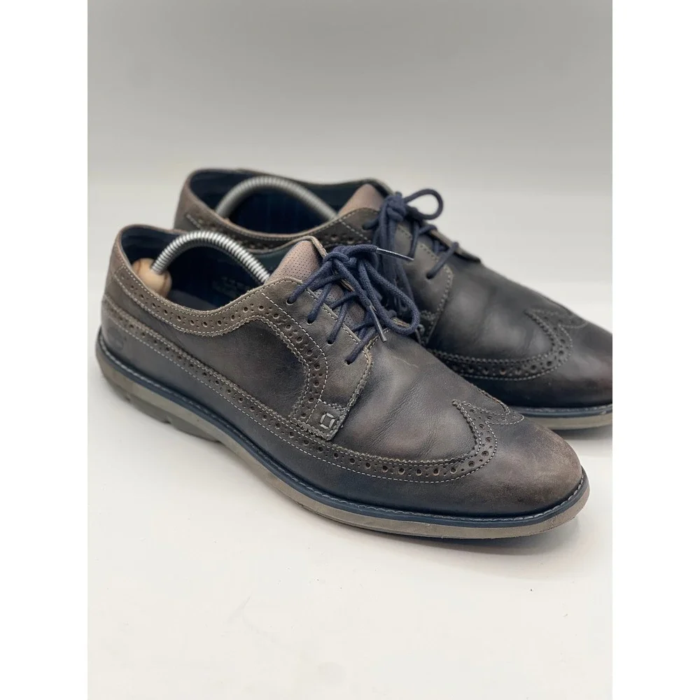 Timberland Men's Leather Wingtip Brogue‎ Oxford Dress Shoe Gray 9.5 EU 43.5